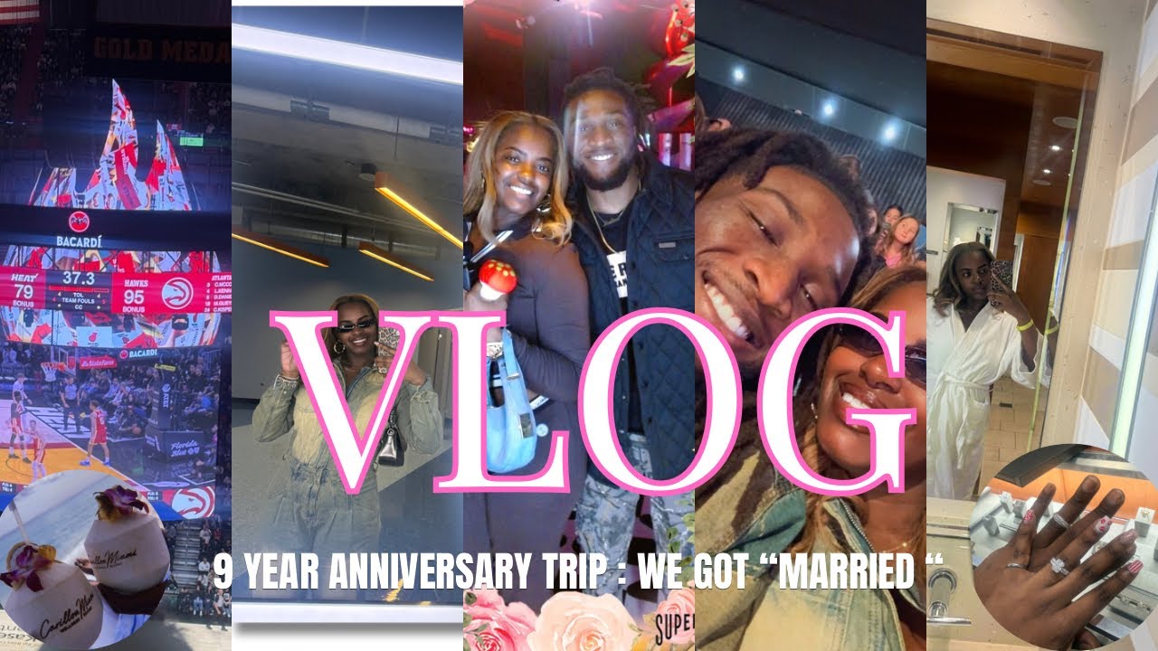 VLOG | 9 Year Anniversary Trip to Miami 🤍 We Got “Married”, Spa Day, Ring Shopping & Venue Tours