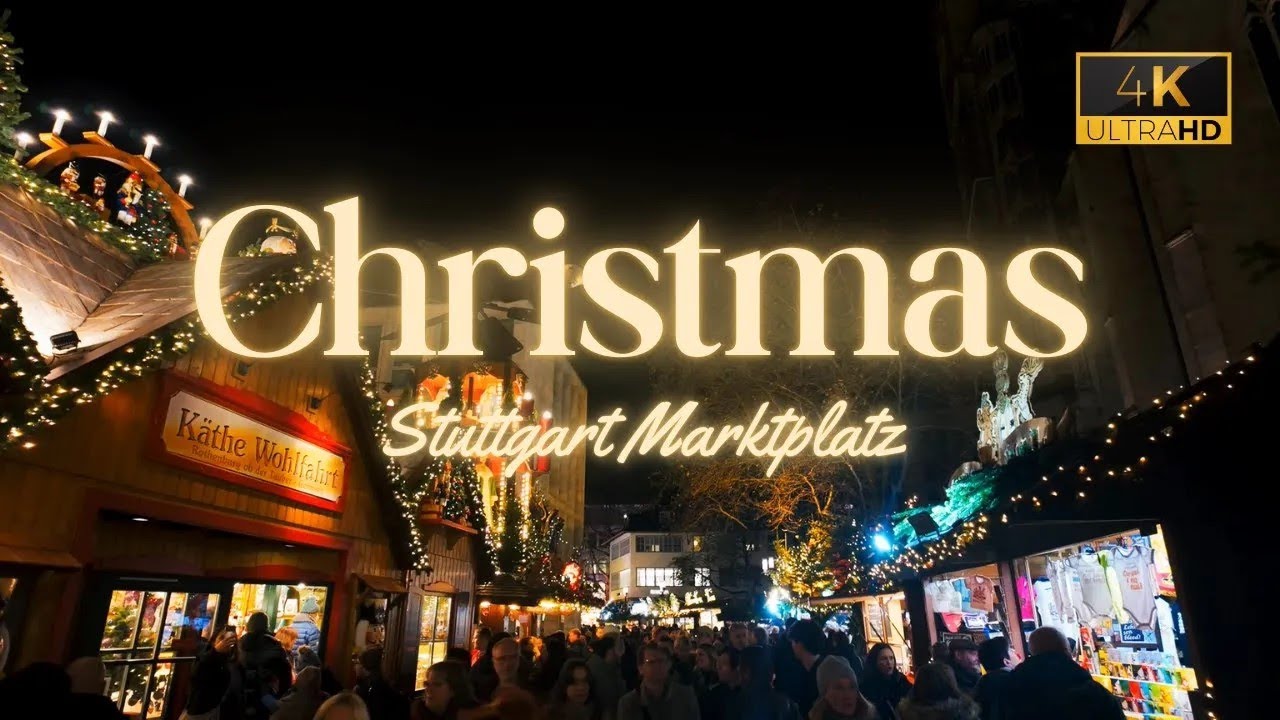 Stuttgart Marktplatz Walking Tour 4K -  2024  #cristmas #travel​​ #walking​ #city​ #cinematic​ #4k​