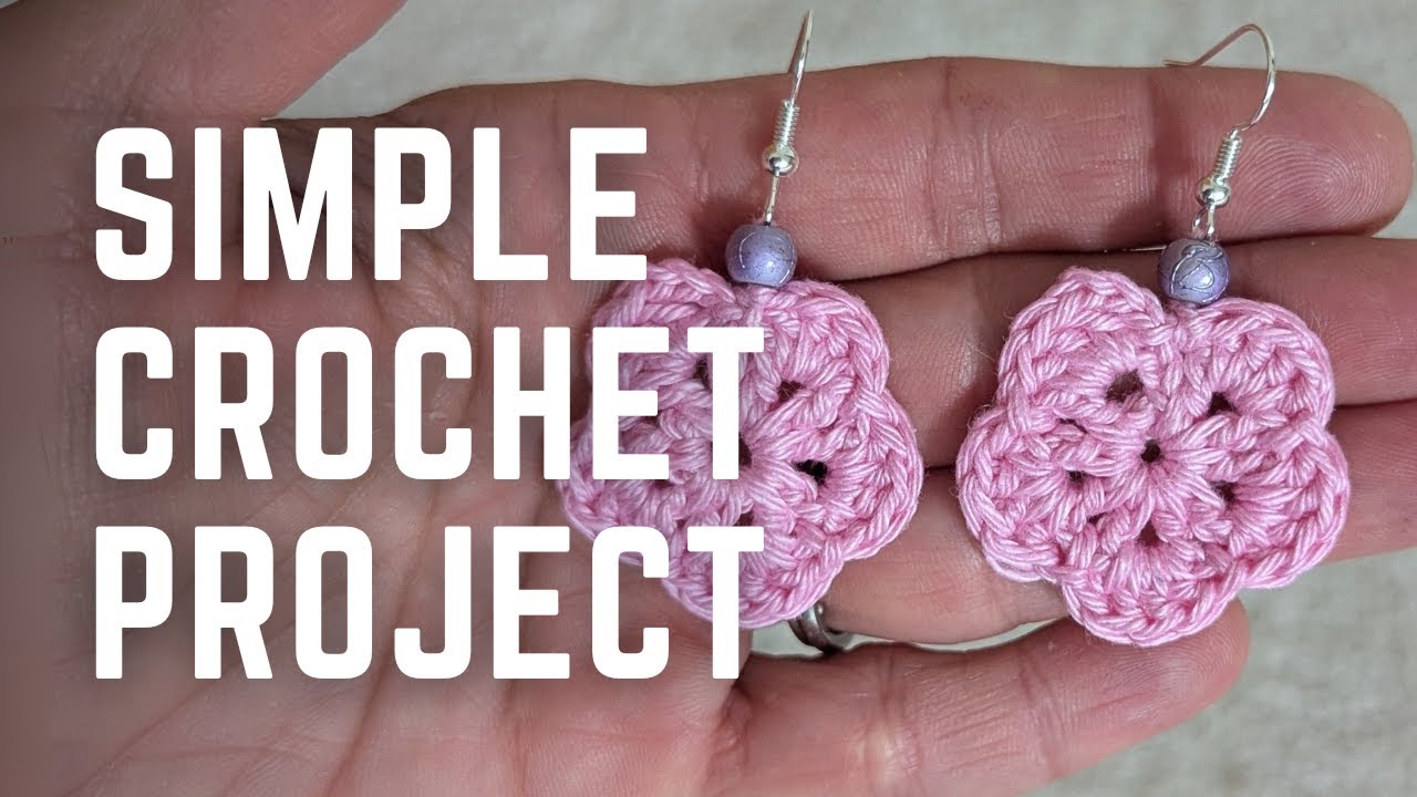 How to Crochet Flower Earrings 🌸 | Fast & Easy Tutorial for Beginners