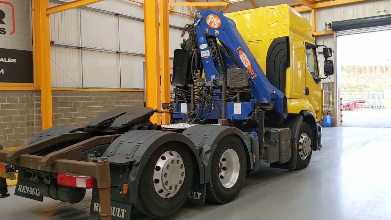 New In Stocklist: RENAULT PREMIUM PRIVILEGE Eu5, 6X2 TAG AXLE TRACTOR UNIT C/W CRANE&ndash;2014&ndash;DD14 DXD