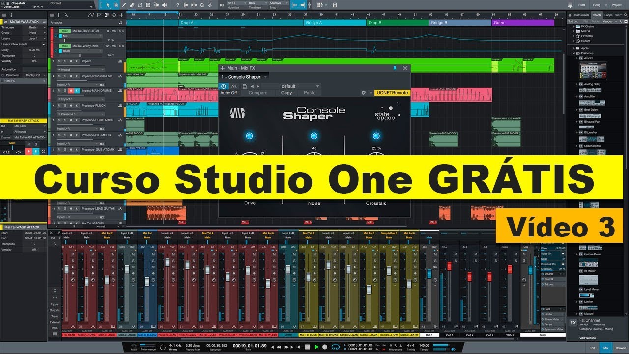 (#Vídeo03) Curso Studio One -  Como configurar a Placa de Áudio no Studio One