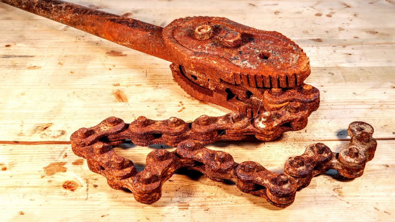Rusty Chain Wrench Restoration-(Chain Wrench Romanian )