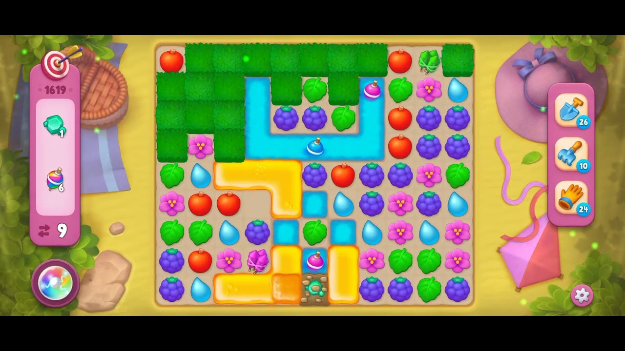 Gardenscapes Level 1619 [No booster] [Challenge Level] #androidgameplay #powerseekers #gardenscapesg