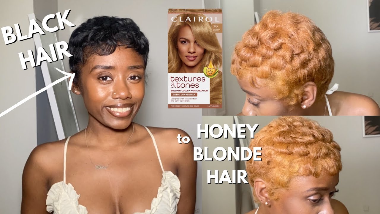 DIY dyeing my natural hair honey blonde AGAIN!! using Clairol Textures and tones