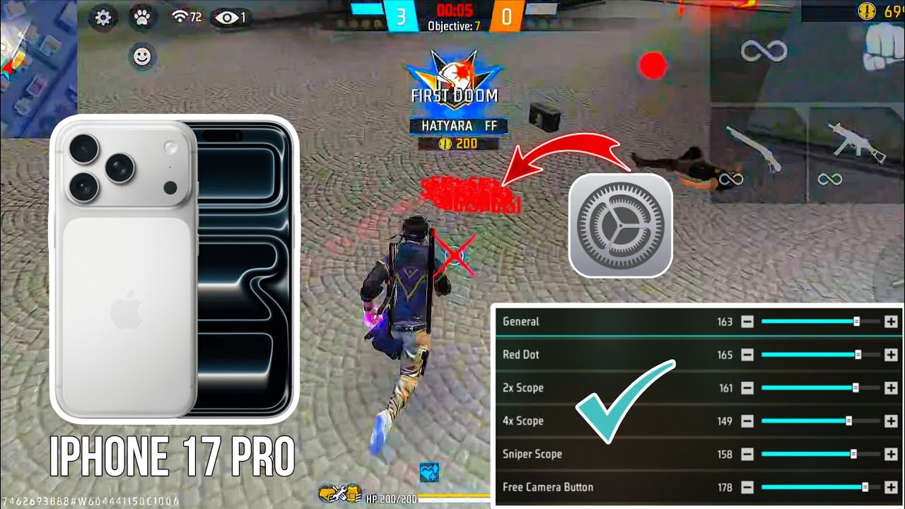 iphone 17 pro free fire sensitivity settings l ⚙️ iphone 17 pro free fire headshot settings l ⚙️