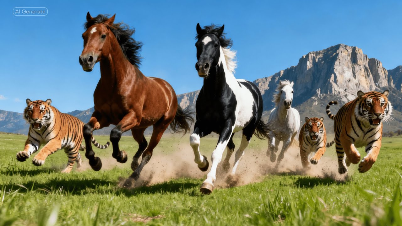 A Beautiful Horse Hunted by Hungry cougars  | RDR2 Wildlife Survival Cinematic 2