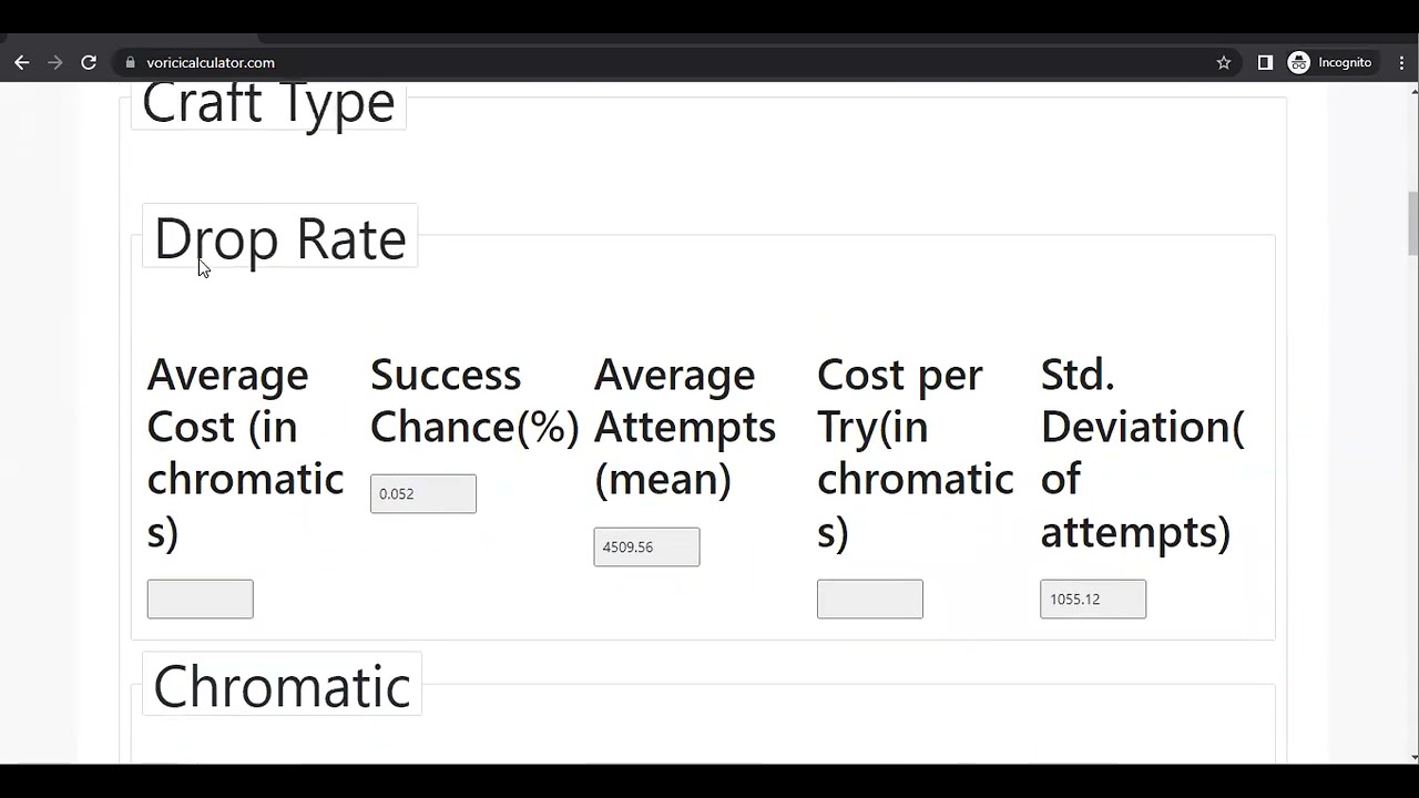 Vorici Calculator
