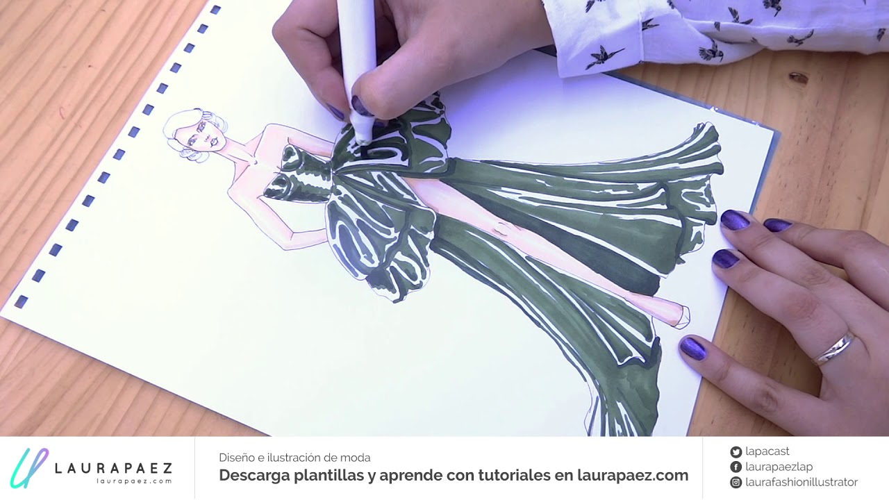 Colorear un vestido de gala con marcadores y lápices de Color | Speedpaint