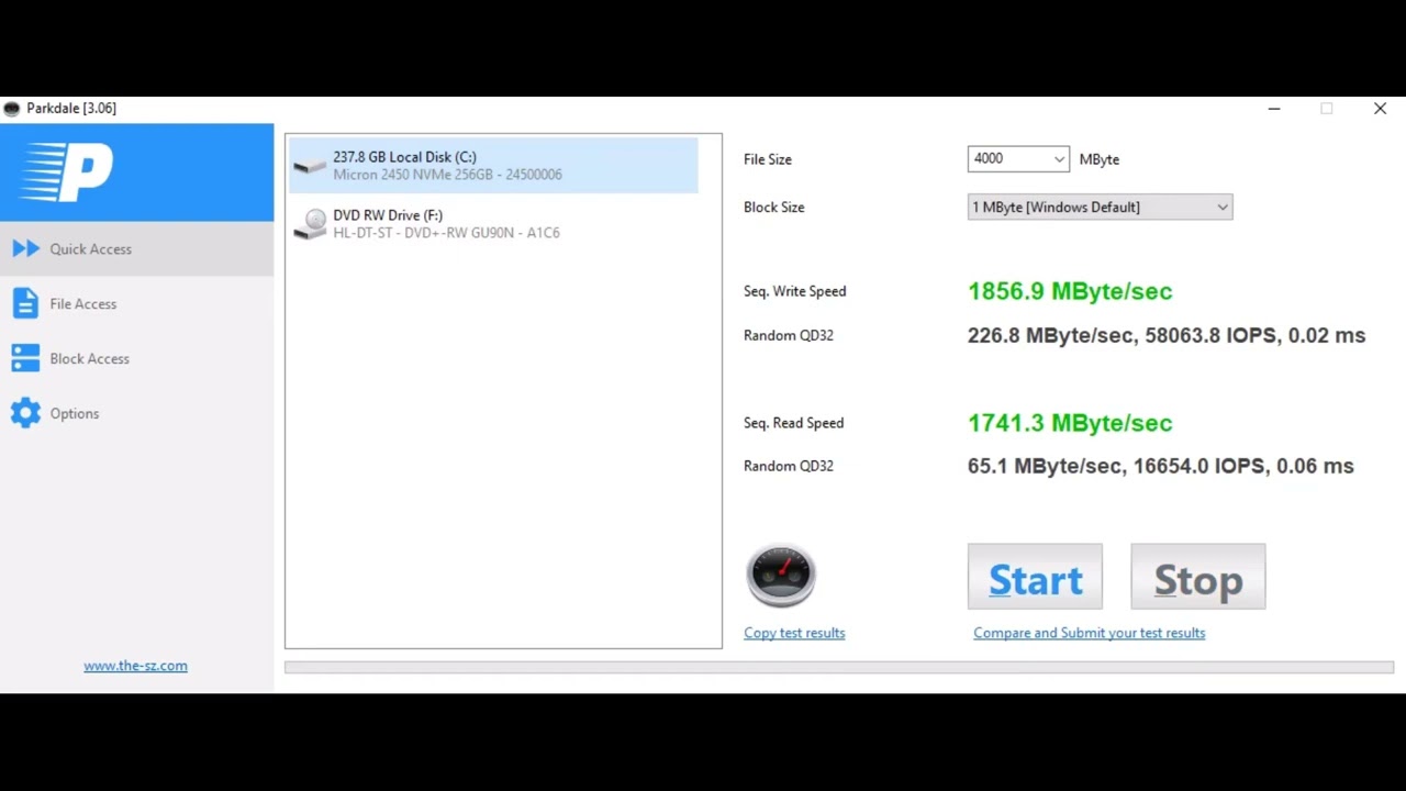 Micron 2450 MTFDKBA256TFK - 1BC15AB M.2 - how it looks like and quick speed test