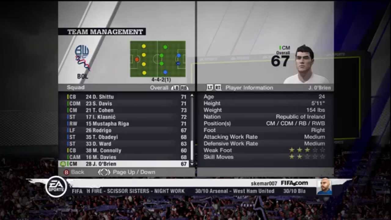 FIFA 11 - ALL ENGLISH PREMIER LEAGUE PLAYER RATINGS - TEAMS A-L PART 1