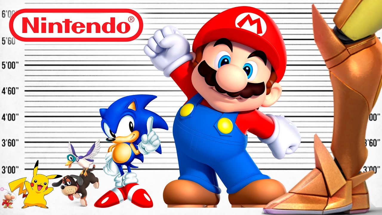 Сравнение размеров игр Нинтендо, Денди, Сега | Крупнейшие персонажи игр Nintendo |