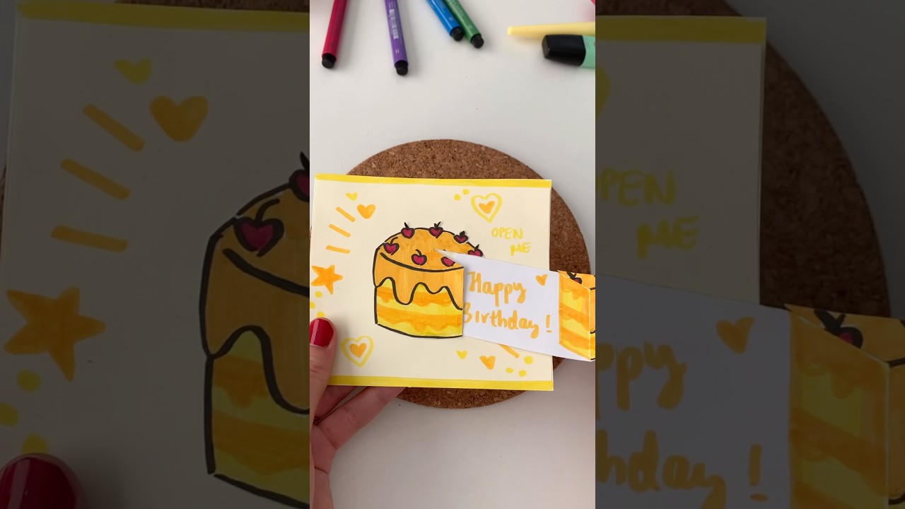 DIY Unique 3D Cake Card Idea 🤍 (EASY Birthday Card Tutorial) #diy