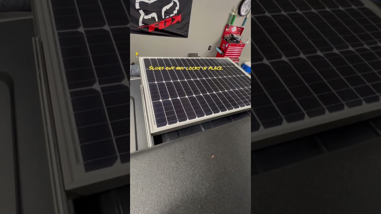 DIY - Solar Slide out under Pioneer Platform Rack by Rhino Rack.