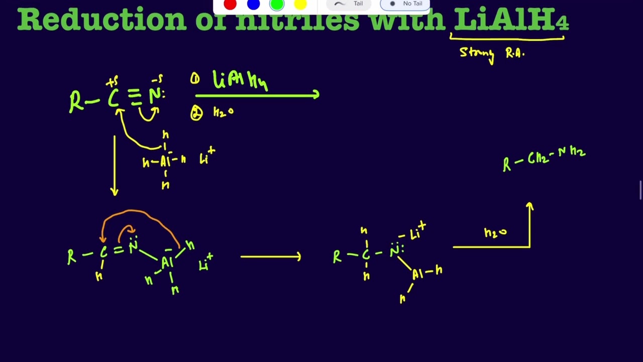 Reduction of nitriles to amines using LiAlH4