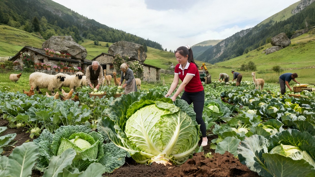 488 Days Harvesting Many Cabbages, Japanese Luffa, Jackfruit, Sapodilla Go To Sell