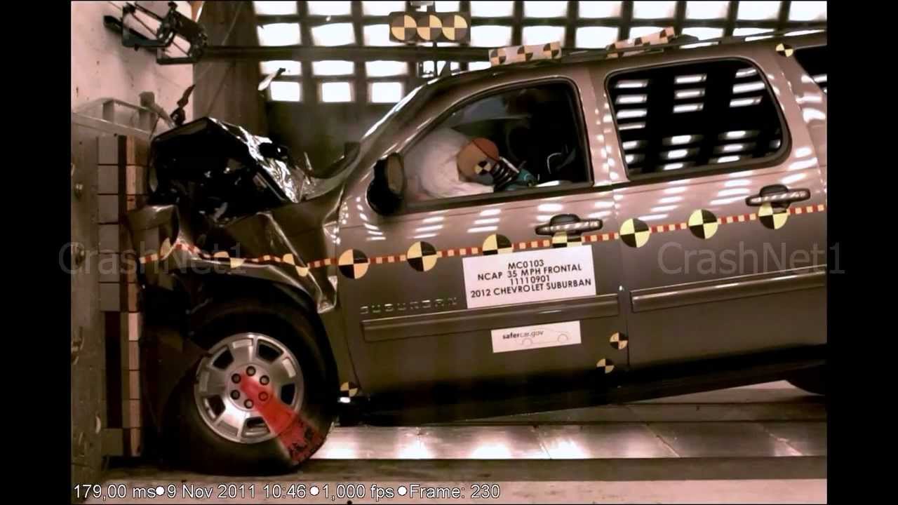 Chevrolet Suburban | Frontal Crash Test | High Speed Camera | 2013 NHTSA | Full Length test in HD