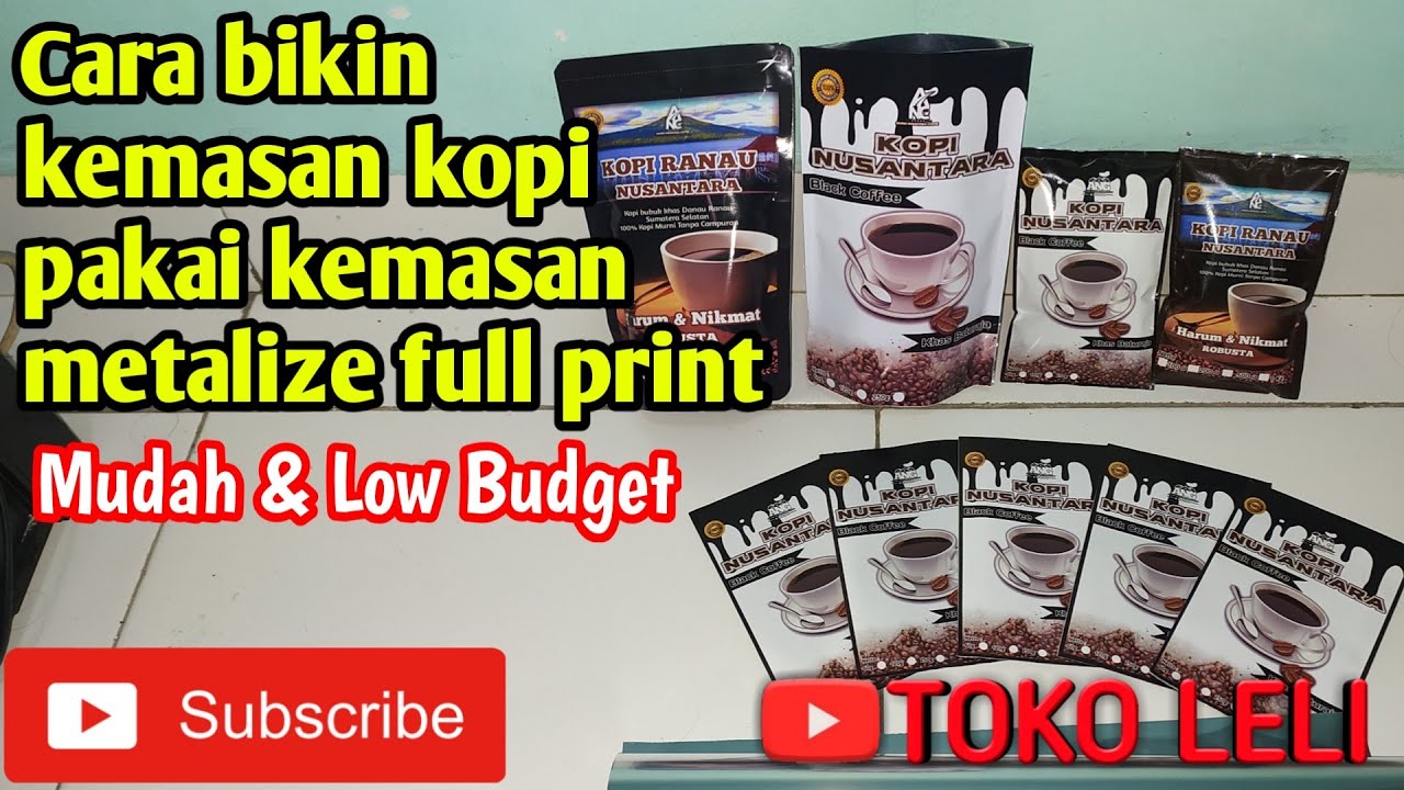TUTORIAL/CARA MUDAH BUAT KEMASAN PRODUK KOPI, FULL PRINT & MENARIK KONSUMEN..