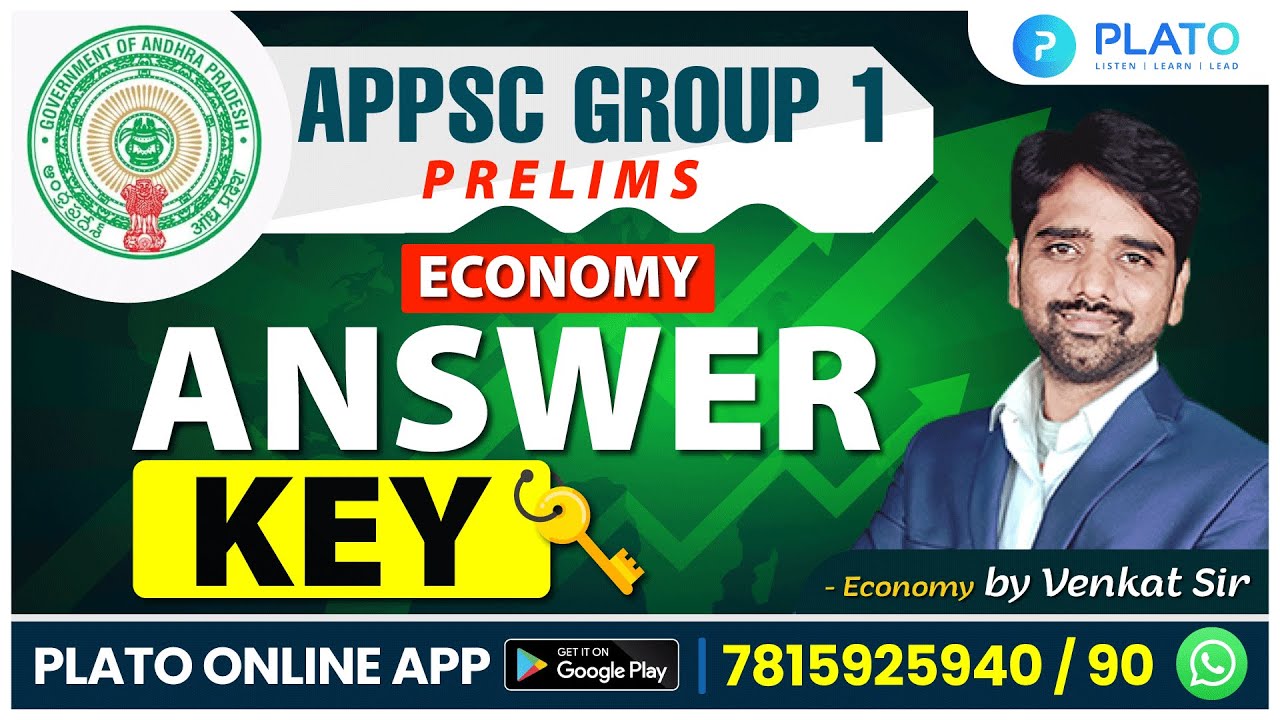 APPSC Group 1 Prelims 2023 Answer Key (Economy) Explanation | Telugu By Venkat Sir