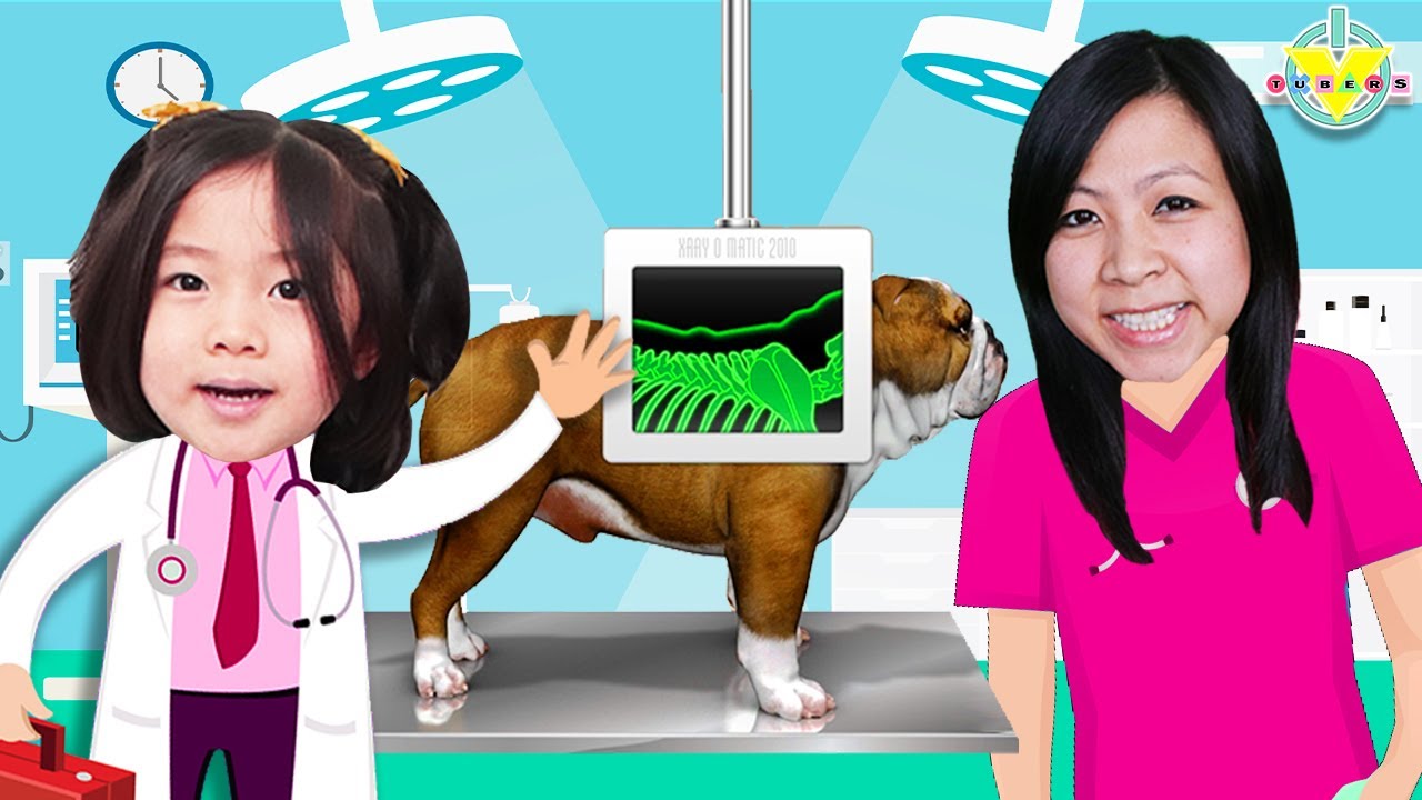 Emma and Mommy Help The Dogs Feel Better in Pet Vet Doctor!