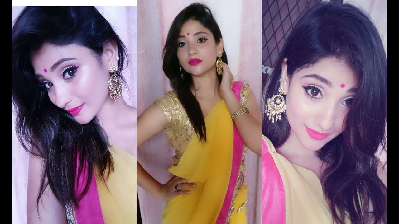 Indian makeup look || easy wedding , sangeet , mhendi look || shy styles