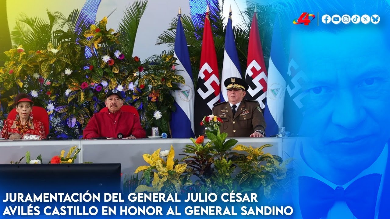 Comandante Daniel y Compañera Rosario presiden juramentación del Gral. Julio César Avilés Castillo