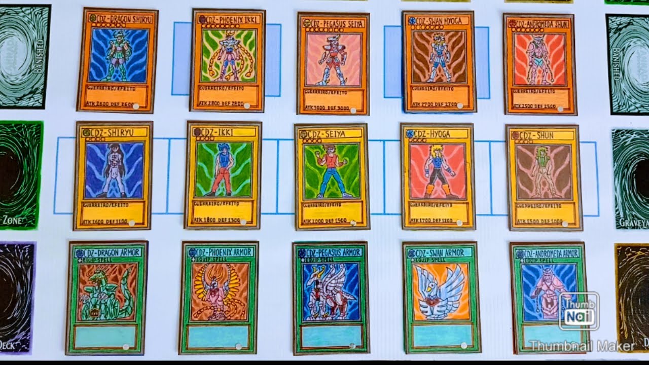 CAVALEIROS DO ZODÍACO, EFEITOS E COMBOS, CARTAS YUGIOH FEITAS A MÃO SAINT SEIYA