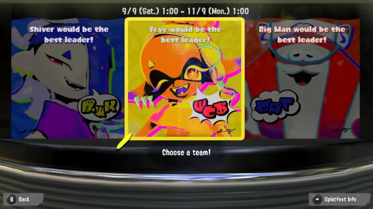 Splatoon 3: Who would be the best leader? (Choosing for September Splatfest!)