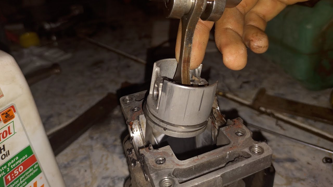 como montar o pistão do motosserra Stihl Ms 170/180👍