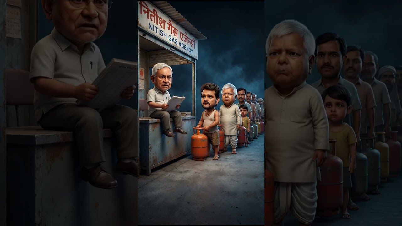 🔥Lalu vs Tejashwi: Gas Cylinder Ki Ladai! | NitishBabu Ki Agency MeinHungama😂#Shorts #laluji
