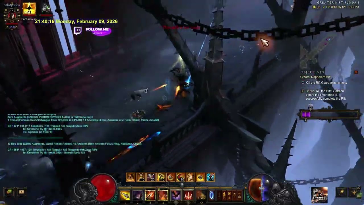 D3 09Feb2026 EU- Season 37 - Night Time 1x GR 125, 1x GR 126, then Try Reforge Necklaces