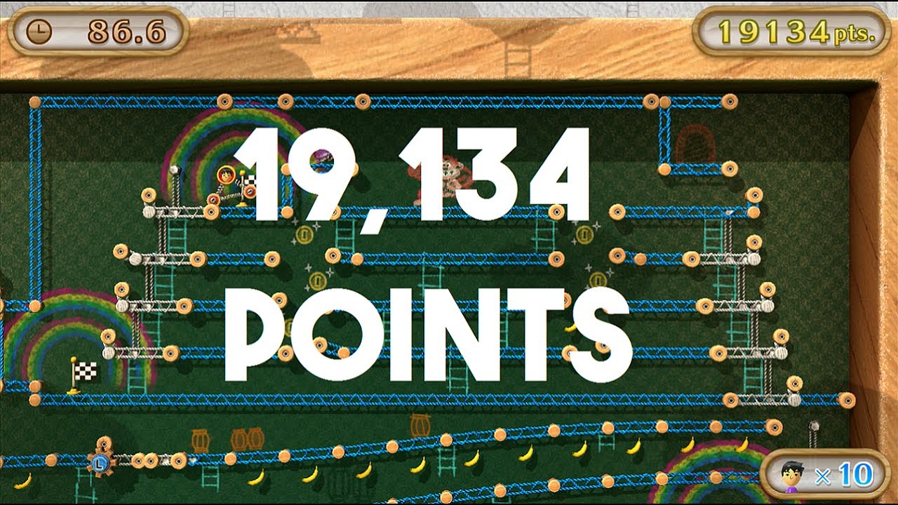 Donkey Kong's Crash Course: 19,134 Points (2nd to World Record)
