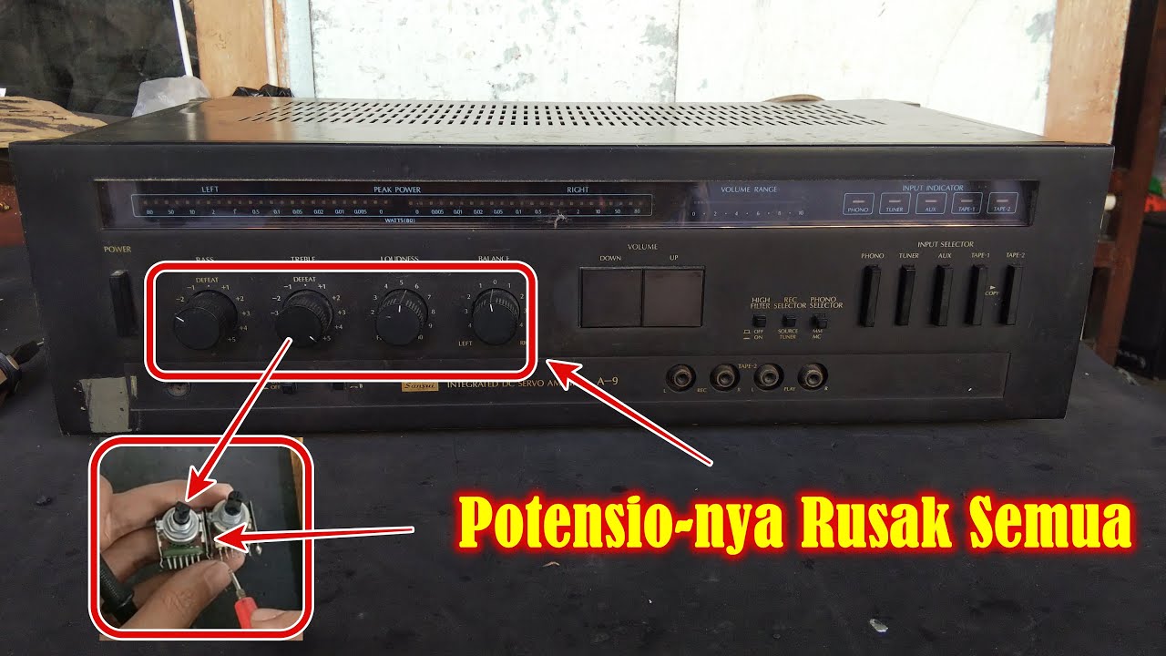 Servis Amplifier Sansui A9 Rusak Tone Tidak Fungsi