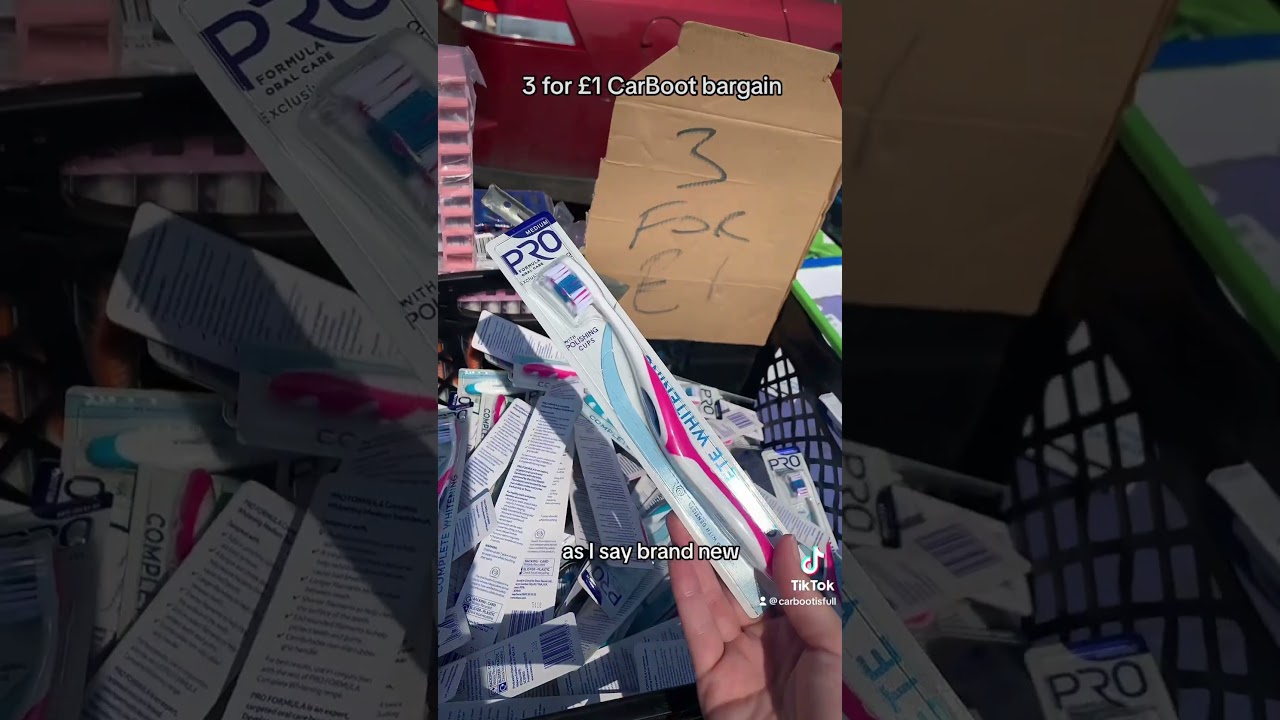 3 for &pound;1 brand new toothbrushes at the car boot sale #carboot #carbootsale #savemoney #cheap