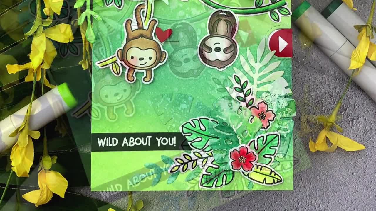 【卡片制作】倒挂的小动物们Interactive Cards by Jess - Wild About You Slider Card