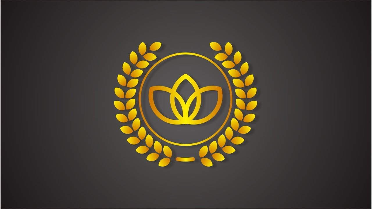 Gold Laurel Wreath Logo Design | CorelDRAW Tutorials