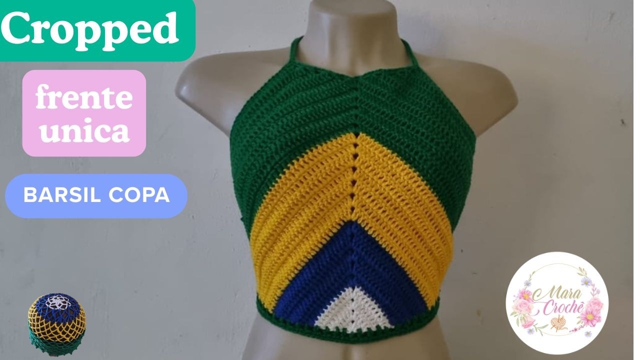 LINDO TOP-CROPPED BRASIL COPA 2026,PASSO A PASSO COMPLETO.🇧🇷🇧🇷🇧🇷👇👇