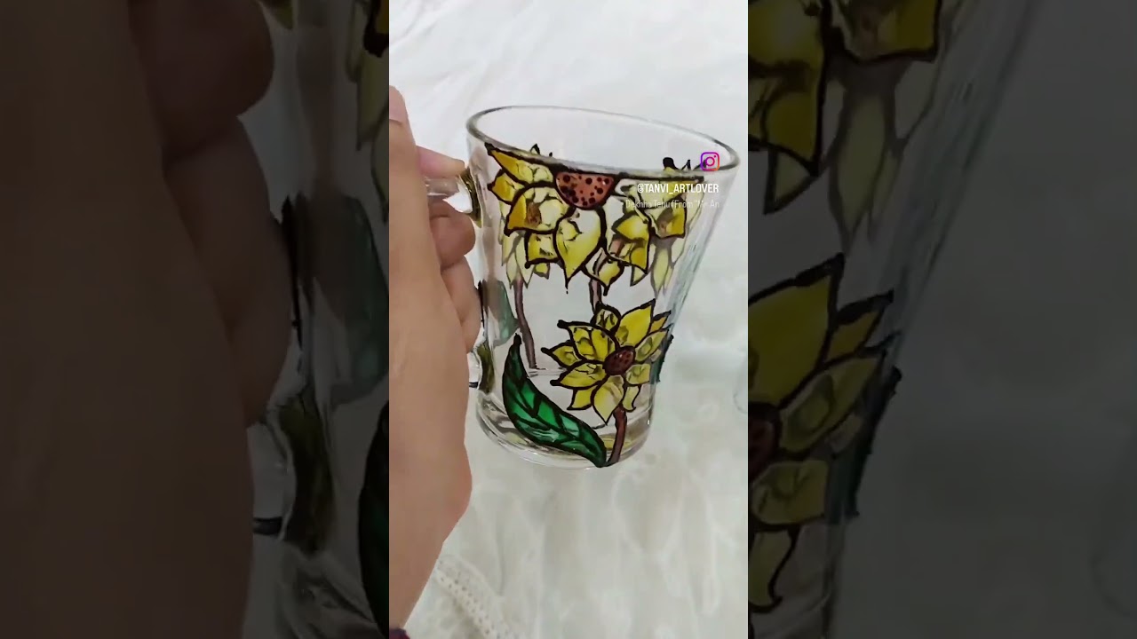 Diy Glass painted coffee mugs|Unique gift idea #diycrafts #glasspainting #diycrafts #stainedglassart