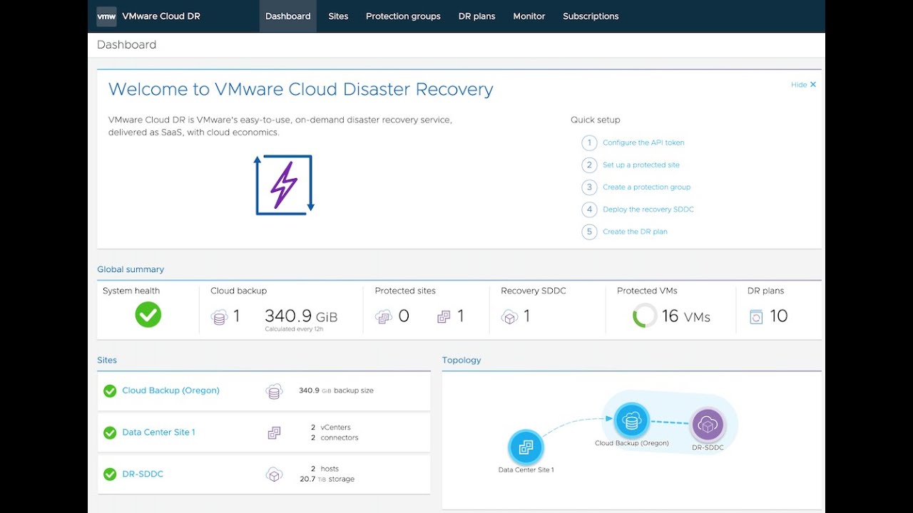 DEMO - VMware Cloud Disaster Recovery - Setup Protected Sites