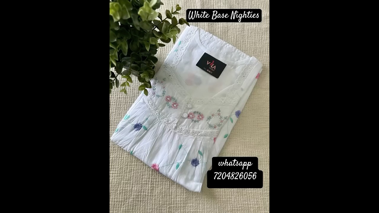 White base cotton and poly cotton nighties #fashion #dress #onlineshopping #nighty #trending