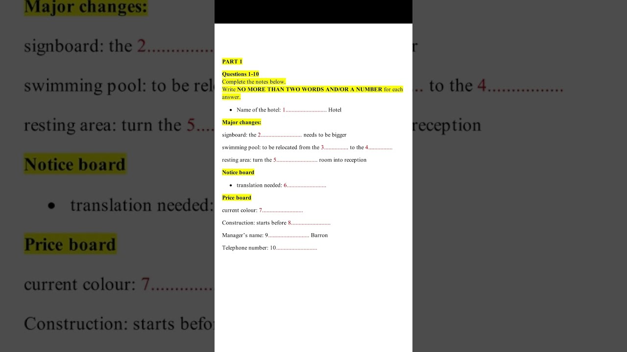 IELTS Listening Practice Test (Section 1) #predictions  #shorts  #youtubeshorts