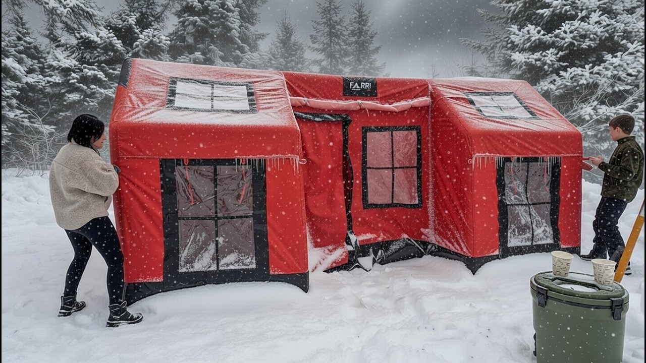 ❄️ КЕМПИНГ В СНЕГУ ПО КОЛЕНО! | Битва на Hilux и гигантская палатка 70 кг 🚜