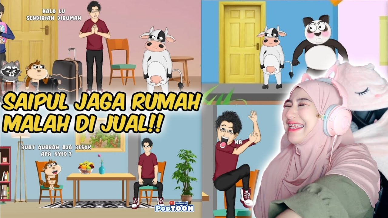 REACTION ANIMASI PODTOON - SAIPUL JAGAIN RUMAH