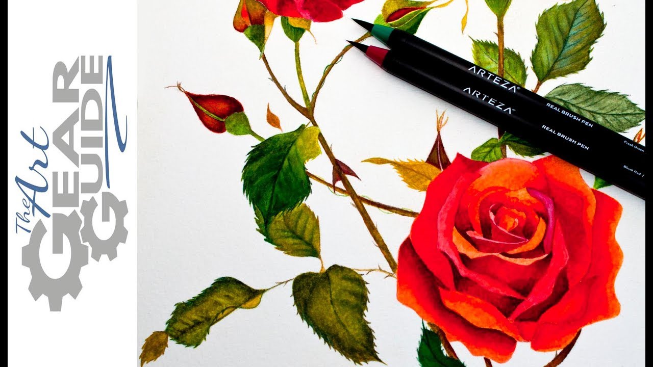 Arteza Brush Pen Speed Drawing