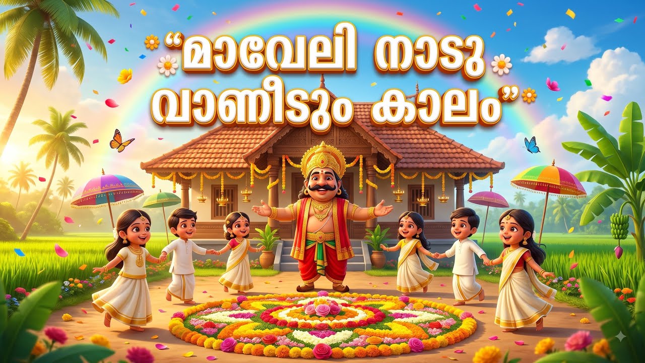 മാവേലി നാടു വാണീടും കാലം 🌼 | Onam Song Malayalam 2026 | Kids Onam Song | Malayalam Nursery Rhymes