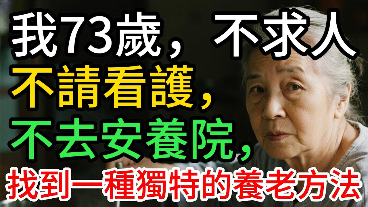 我73歲，不求人，不受氣，不請看護，不去安養院，照樣有人搶著來孝順！