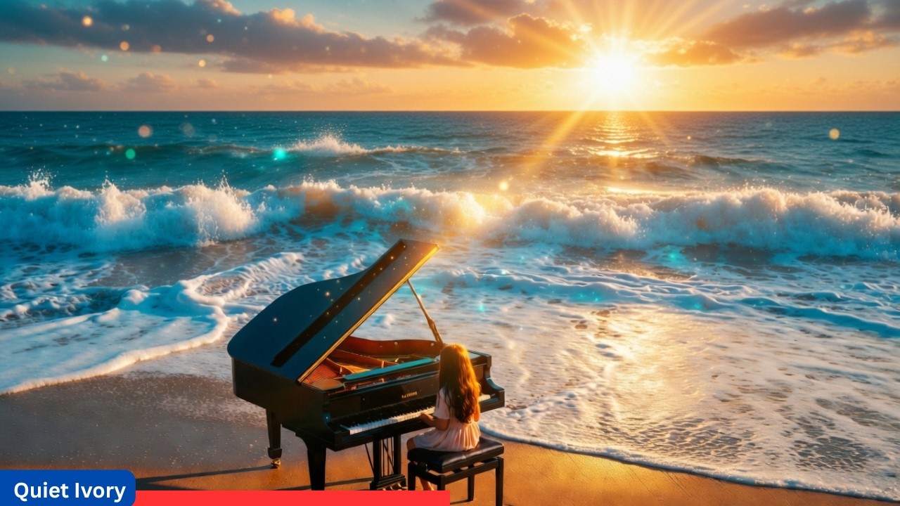 Calming Piano Music + Ocean Waves 🌊 Anxiety Reduction, Sleep Aid, Relaxation