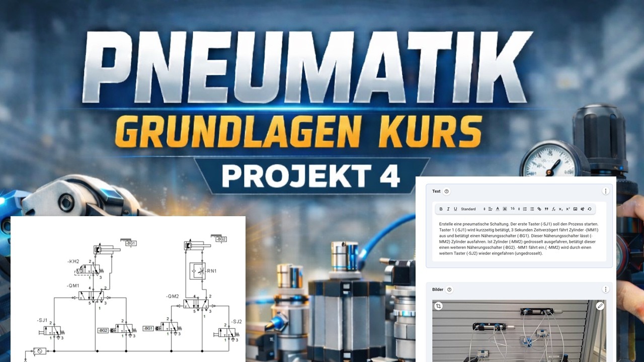 Pneumatik Projekt 4 | Stundenentwurf 60 min. | Schaltplan Simulation 2x Zylinder + 2x Magnetventil