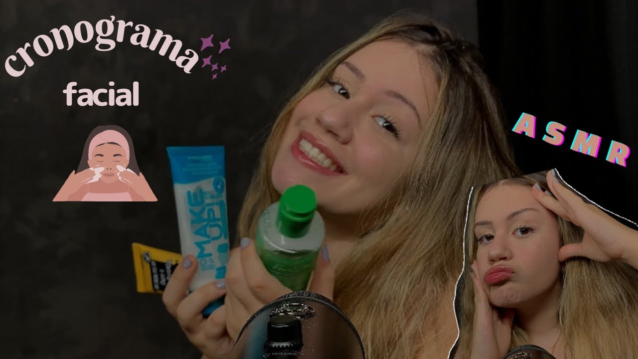 ASMR CRONOGRAMA FACIAL NOTURNO/ TIRANDO A MAQUIAGEM