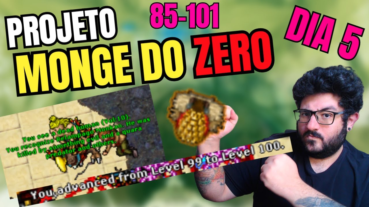 DESCOBRI UM BUG ABSURDO + LVL 100! | Projeto Monge do 0 - Dia 5 | Lvl 85 ao 101