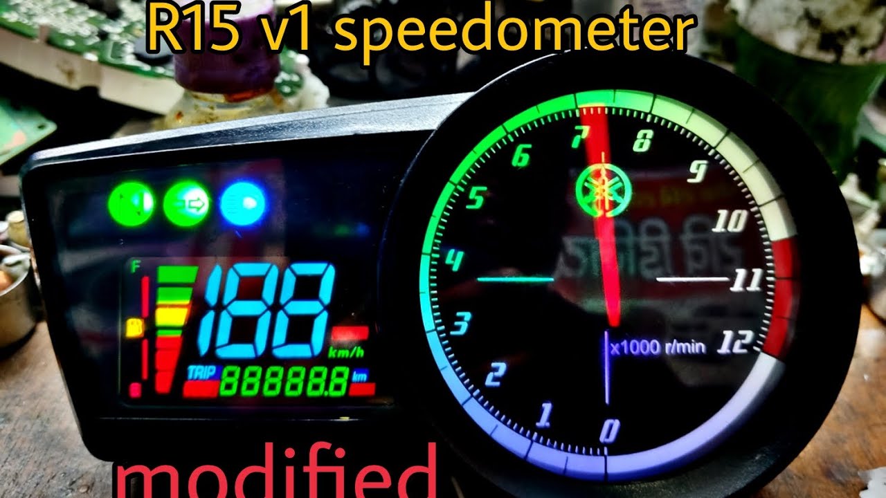R15 v1 speedometer modified😲😲 #bike #bikelover #automobile #bikespeedometer #yamaha #bajaj